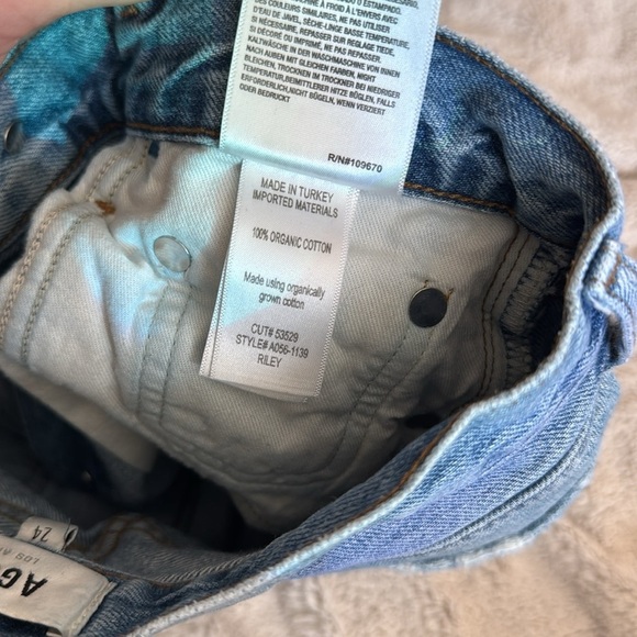 AGOLDE Riley Jeans High Rise Straight Cropped Jean sz 24 NEW distressed denim - Picture 15 of 15